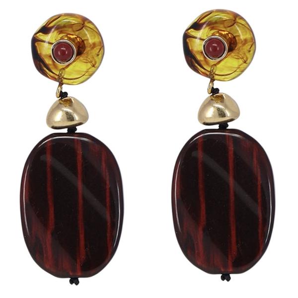 ENAMEL ROSE STATEMENT STUD EARRING