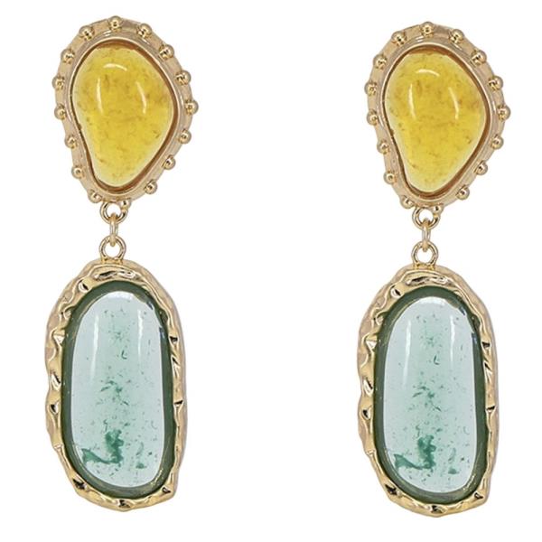 RESIN GEOMETRIC DROP EARRING