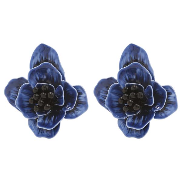 ENAMEL ROSE STUD EARRING