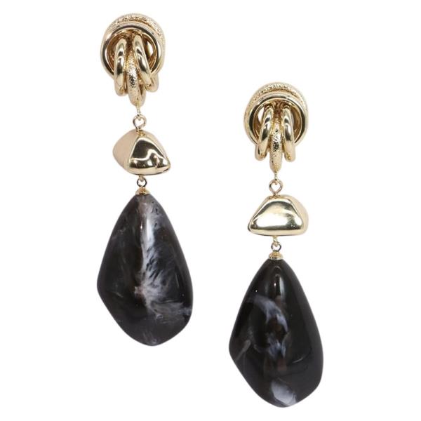 KNOTTED TOP MARBLED TEARDROP EARRING
