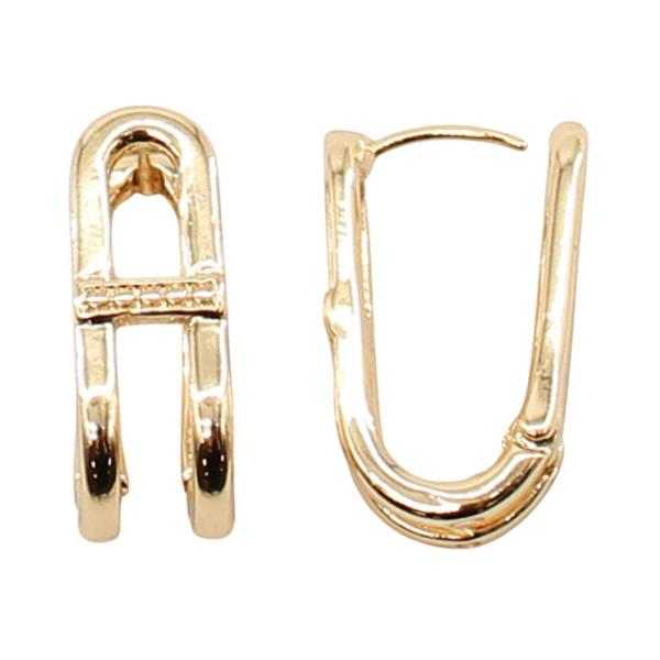 DOUBLE U SHAPE HUGGIE EARRING