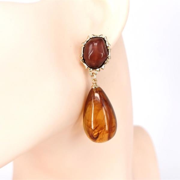 RESIN TEARDROP DANGLE EARRING