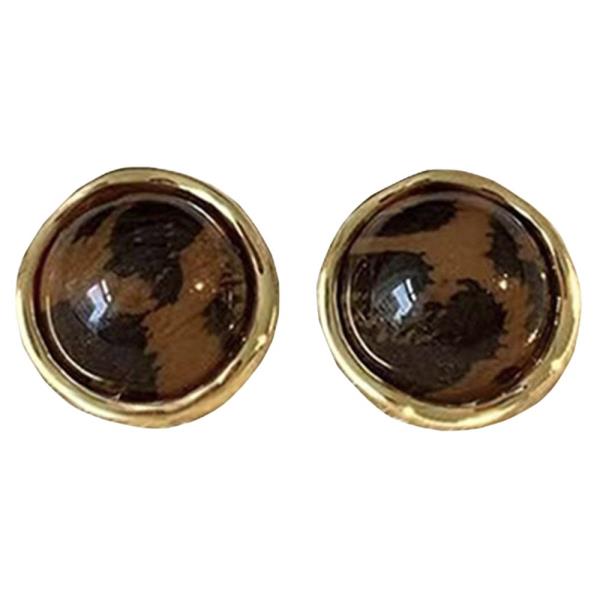 RESIN ROUND STUD EARRING