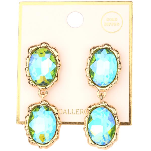DOUBLE RHINESTONE DANGLE EARRING