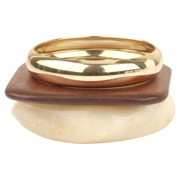 MARBLE METAL MULTI STACKABLE BANGLE BRACELET