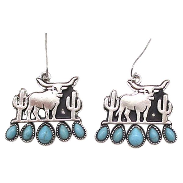 WESTERN LONGHORN TQ EARRING