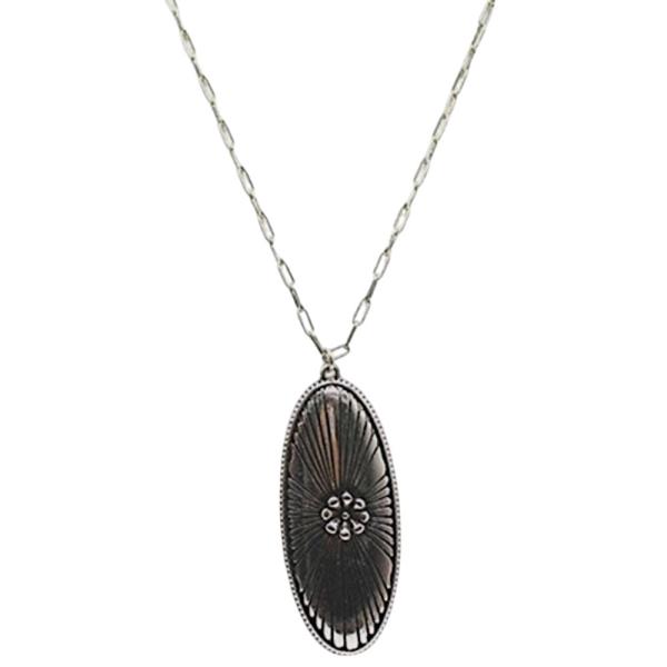 WESTERN LONG OVAL CONCHO NECKLACE
