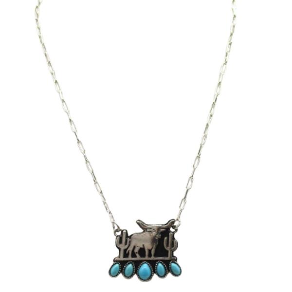 WESTERN LONGHORN TQ NECKLACE