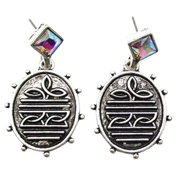 WESTERN OVAL BOOT STITCH EARRING