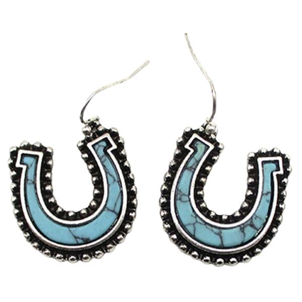 WESTERN HORSE SHOE TQ EARRING