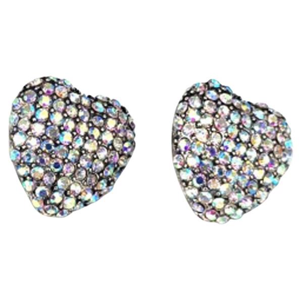 WESTERN CRYSTAL HEART BUBBLE POST EARRING