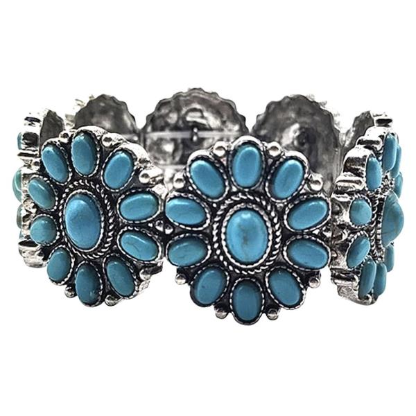 WESTERN TURQUOISE STRETCH BRACELET