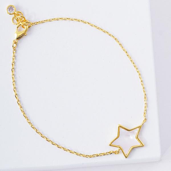 METAL OPEN STAR CHAIN BRACELET