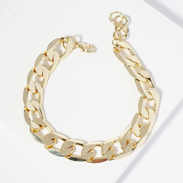 METAL CHUNKY CURB CHAIN BRACELET