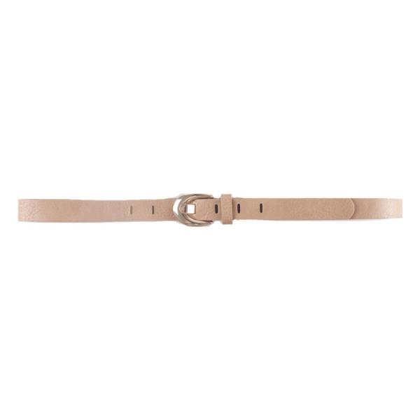 METAL DOUBLE OVAL BUCKLE SKINNY BELT
