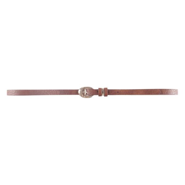 METAL DOUBLE OVAL BUCKLE SKINNY BELT