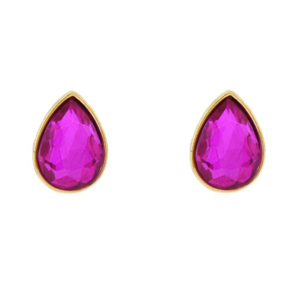 CRYSTAL STONE TEARDROP STUD EARRING