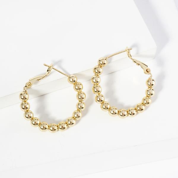 METAL BALL HOOP EARRING