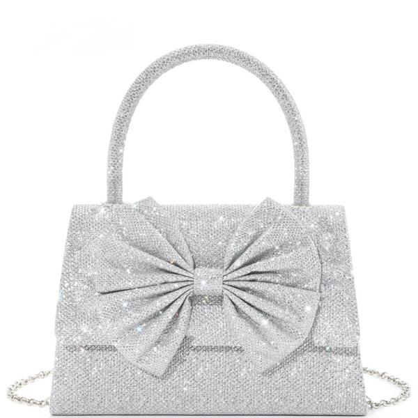 SPARKLING FRONT DESIGN HANDLE CROSSBODY BAG