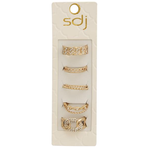 SDJ RHINESTONE EMBELLISHED MIX ASSORTED MULTI RING SET