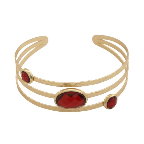 SDJ GEMSTONE MULTI STRAND CUFF BRACELET