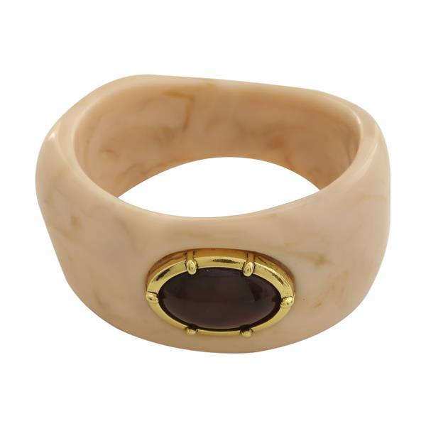SDJ OVAL STONE RESIN BANGLE BRACELET