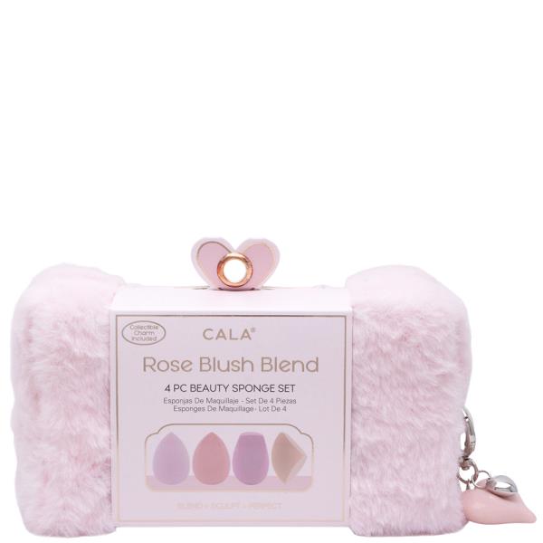 CALA ROSE BLUSH BLEND SPONGE 4PC SET W FUR BAG