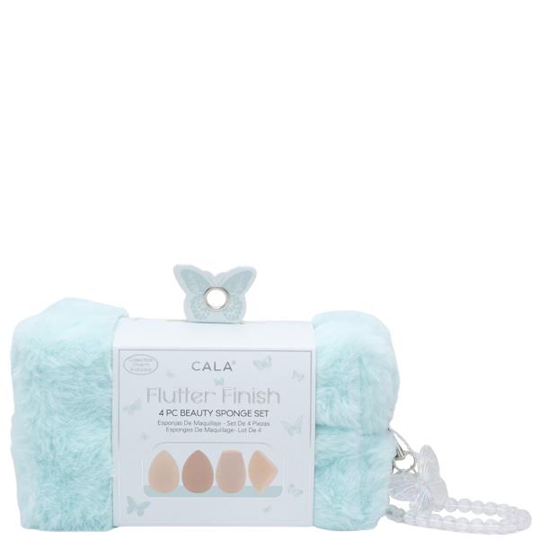 CALA FLUTTER FINISH BLENDING SPONGE 4PC SET W FUR BAG