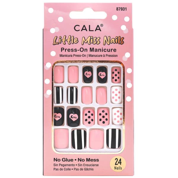 CALA LITTLE MISS NAILS BLACK PINK DECORATION SET