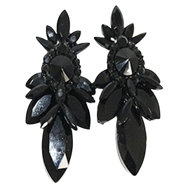 RHINESTONE CRYSTAL STONE MARQUISE CLUSTER STATEMENT STUD EARRING