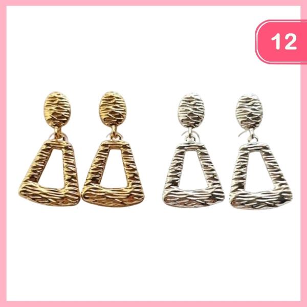 TEXTURE DOOR KNOCKER EARRINGS (12 UNITS)