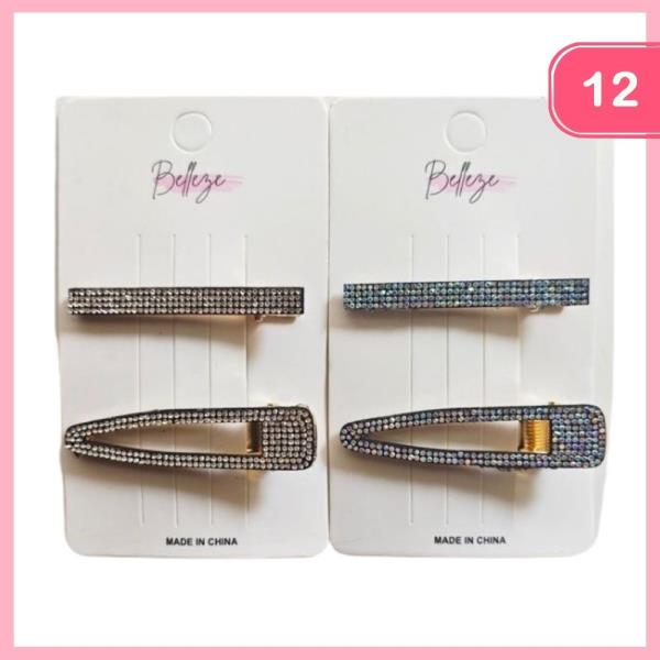 RHINESTONE HAIR CLIP (12 UNITS)