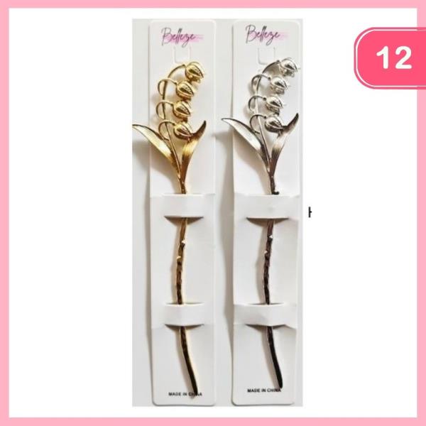 FLOWER HAIR STICK (12 UNITS)