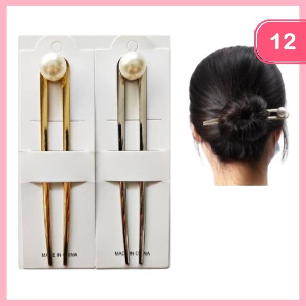 U SHAPE PEARL HAIR PIN (12 UNITS)