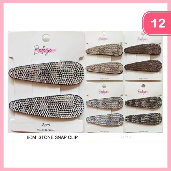 RHINESTONE HAIR CLIP (12 UNITS)