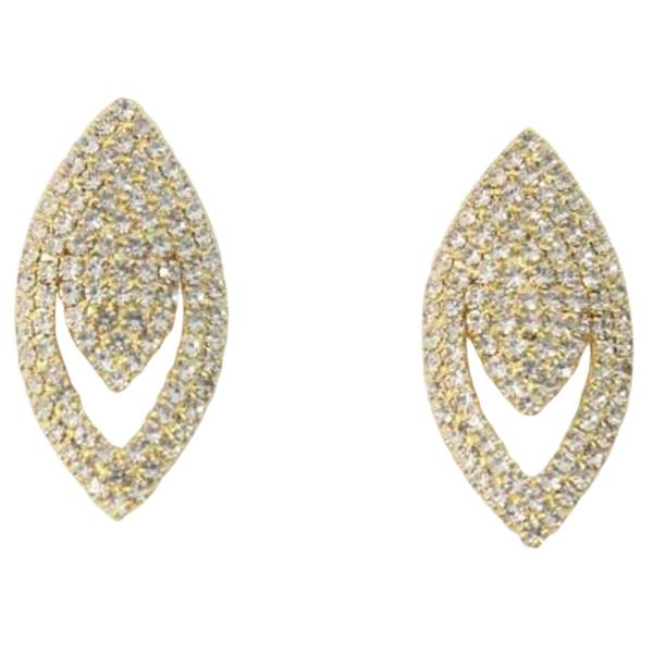 RHINESTONE LAYERED OPEN MARQUISE STUD EARRING