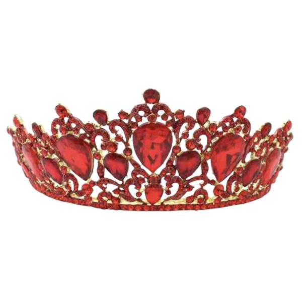 RHINESTONE CRYSTAL STONE MARQUISE LEAF TIARA