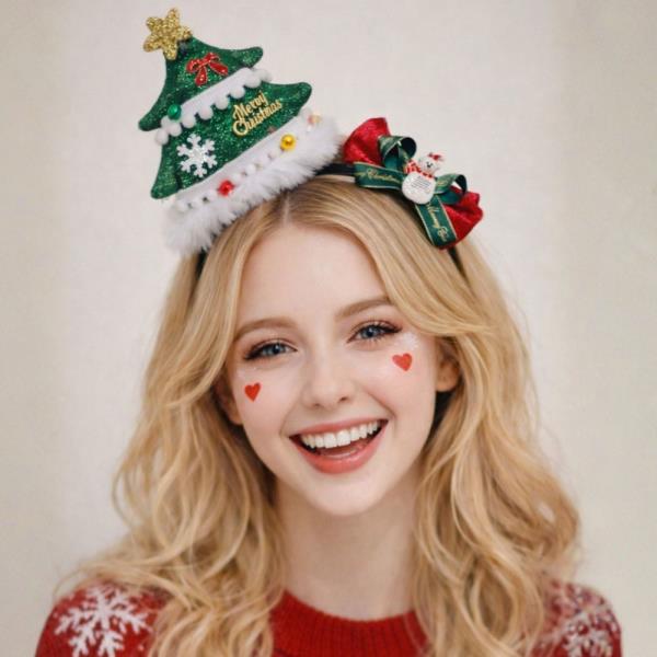 CHRISTMAS TREE BOW HEADBAND