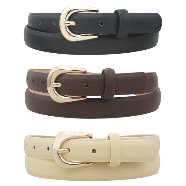 FLAT MINI U BUCKL MICROSUEDE TRIO BELT