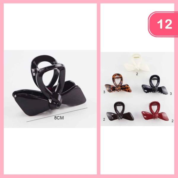 BOW HAIR CLAW CLIP (12 UNITS)
