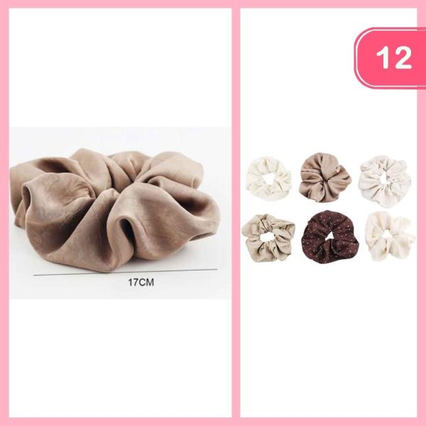 POLKA DOT HAIR SCRUNCHIES (12 UNITS)
