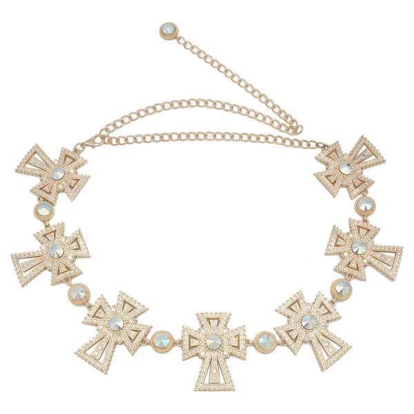 RHINESTONE EMBELLISHED CELTIC CROSS BELT