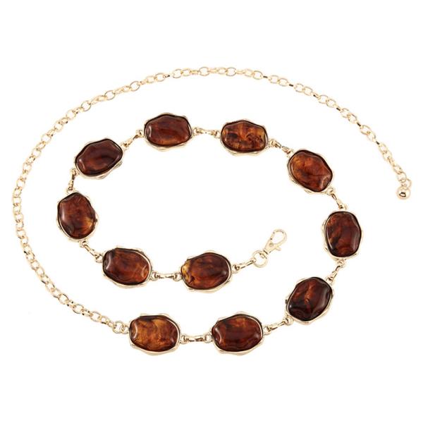 TORTOISE STONE OVAL CHAIN BELT