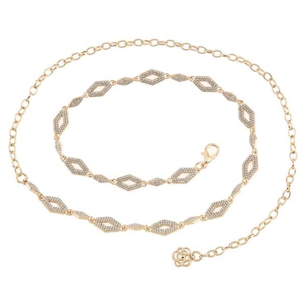 RHINESTONE OPEN DIAMOND LINK CHAIN BELT