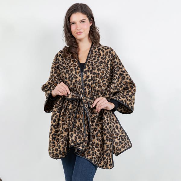 LEOPARD SHAWL W/ TIE