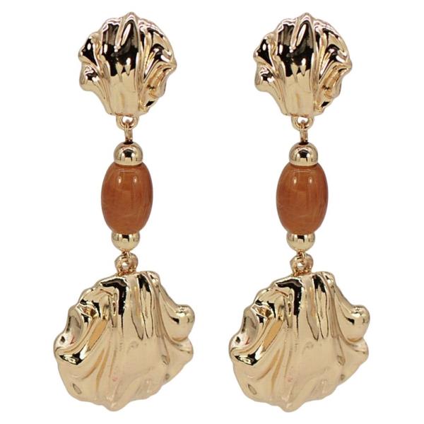 SEALIFE METAL RESIN SHELL DROP EARRING