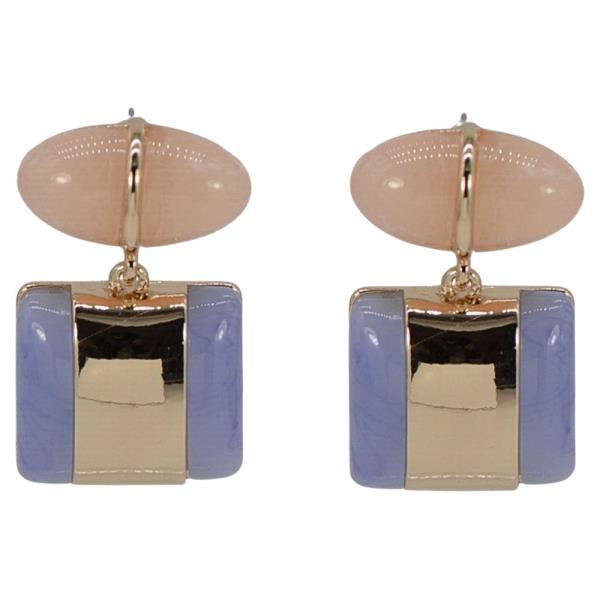 RESIN METAL GEOMETRIC DANGLE EARRING