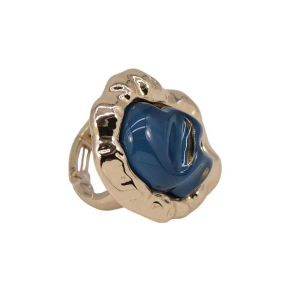 METAL RESIN IRREGULAR FLOWER STATEMENT RING