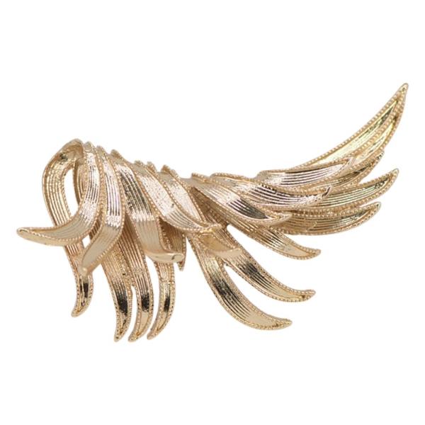 METAL LAYERED LEAF BROOCH