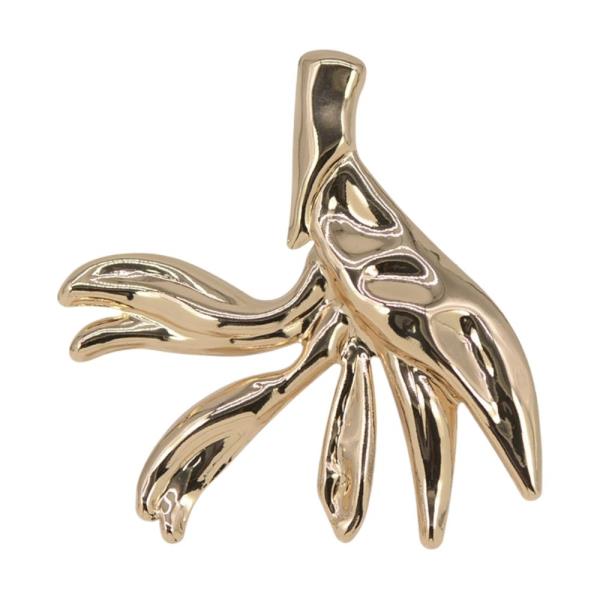 METAL LEAF BRANCH BROOCH